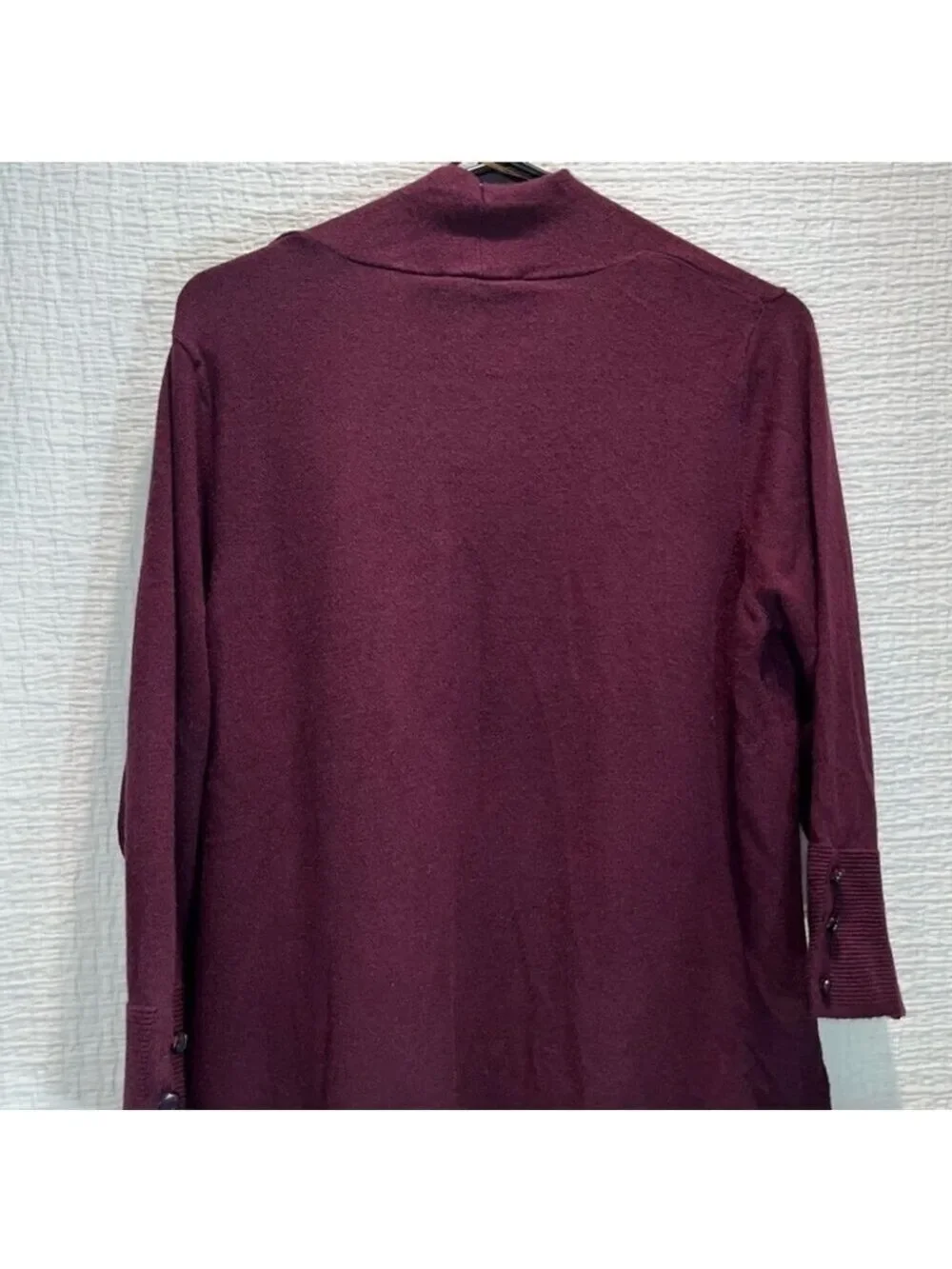 Evolution by Cyrus Ribbed Open Front Cardigan Burgundy Ancho Chili Red Medium